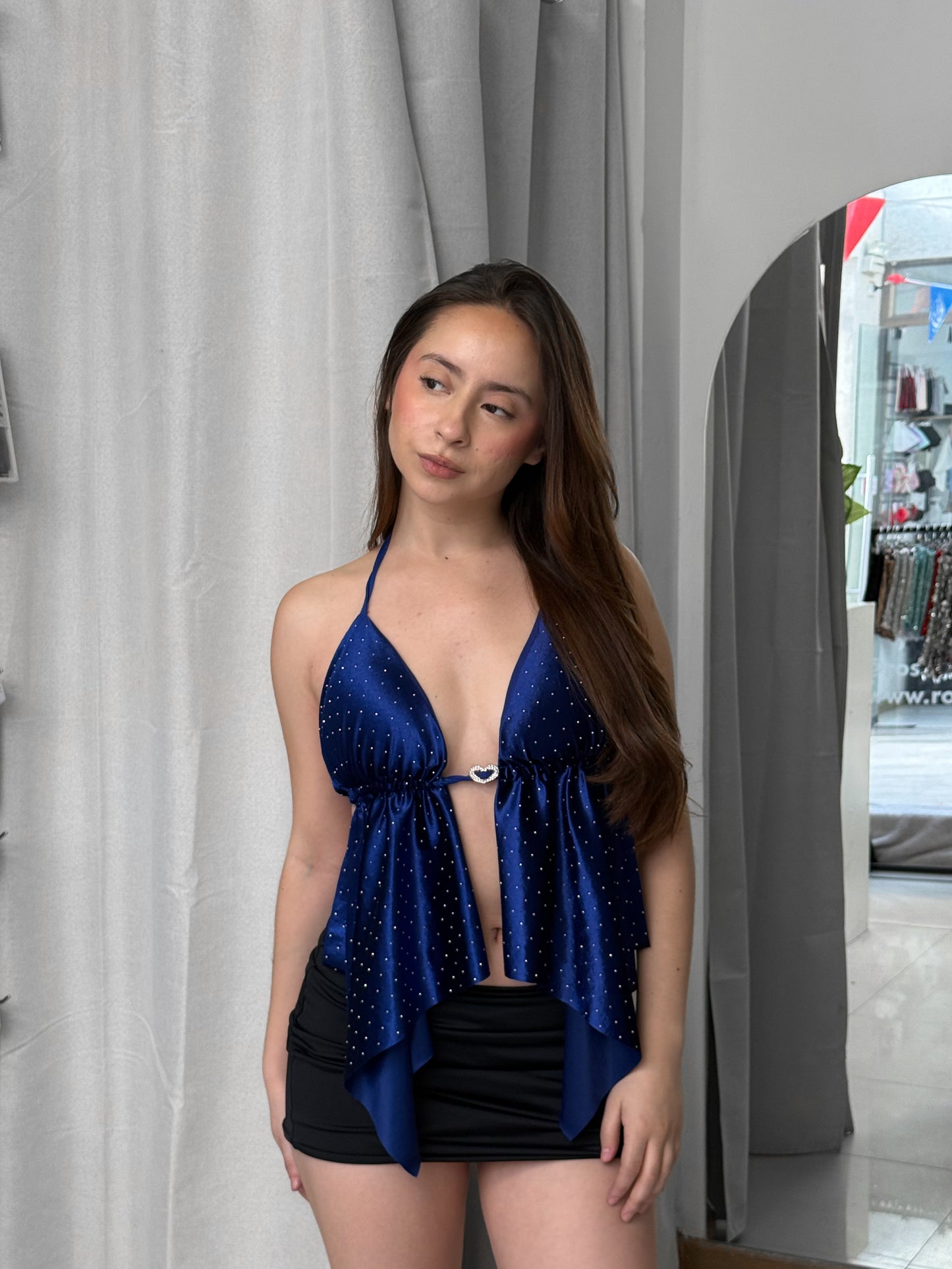 TOP VELVET BLUE
