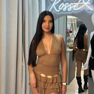 FALDA GAMUZA CAMEL