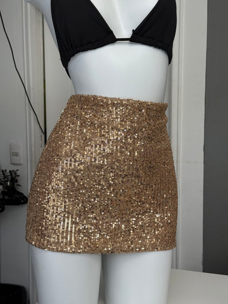 FALDA LENTEJUELAS GOLD