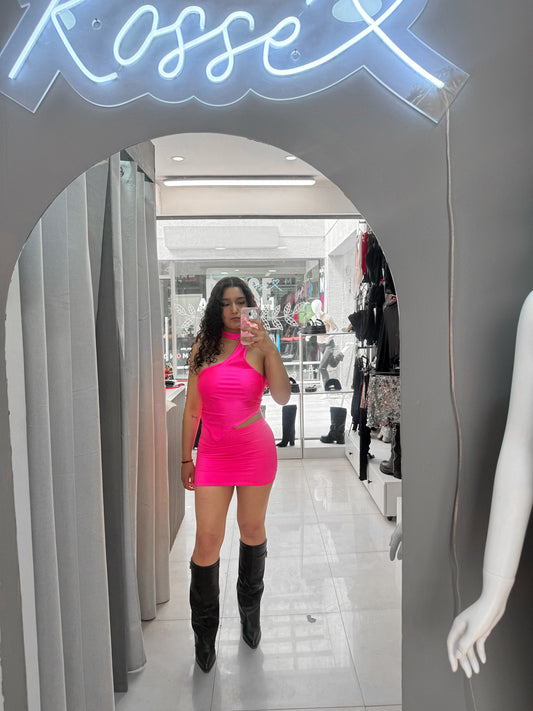 FALDA LISA FUCSIA NEON