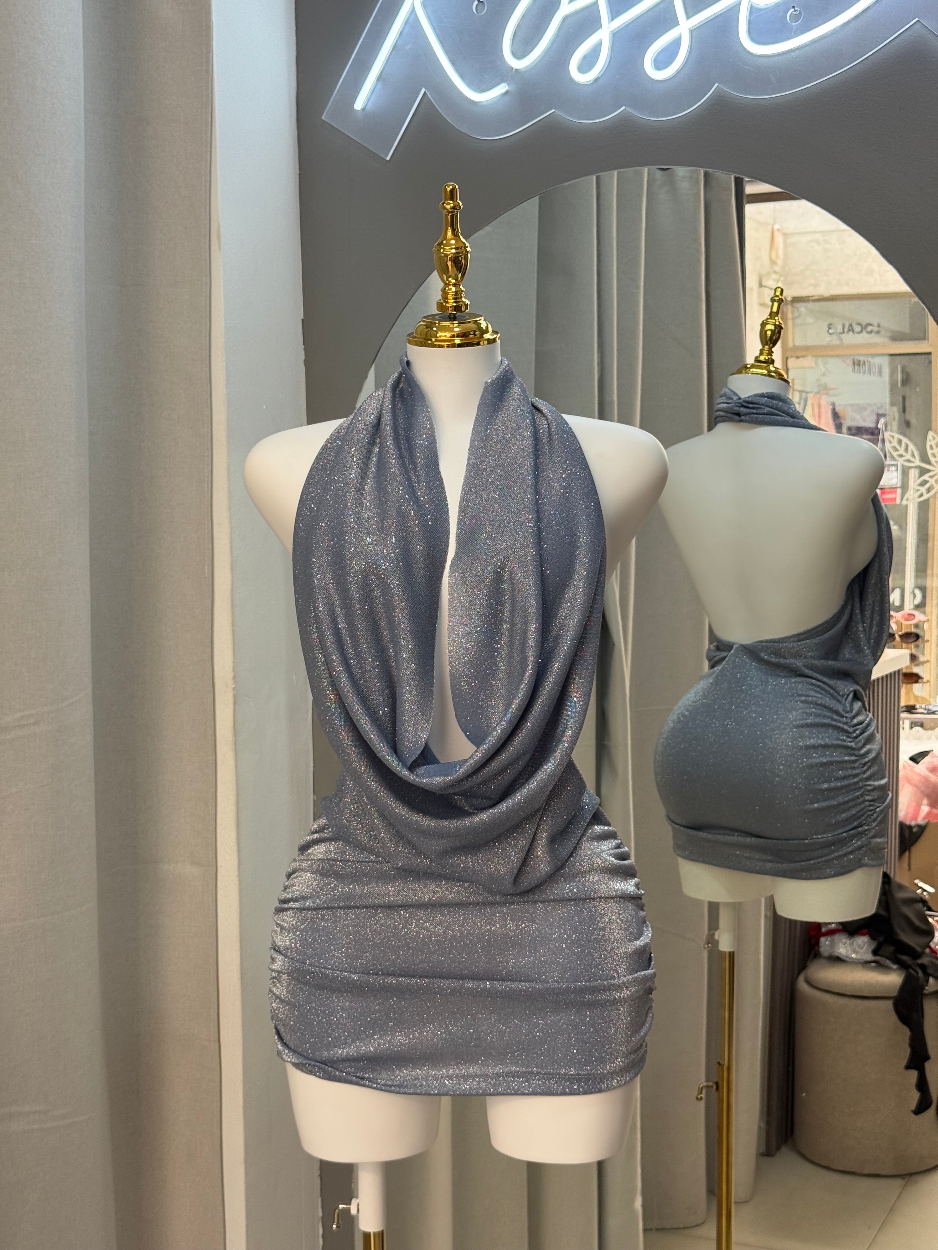 VESTIDO GLITZZY CELESTE