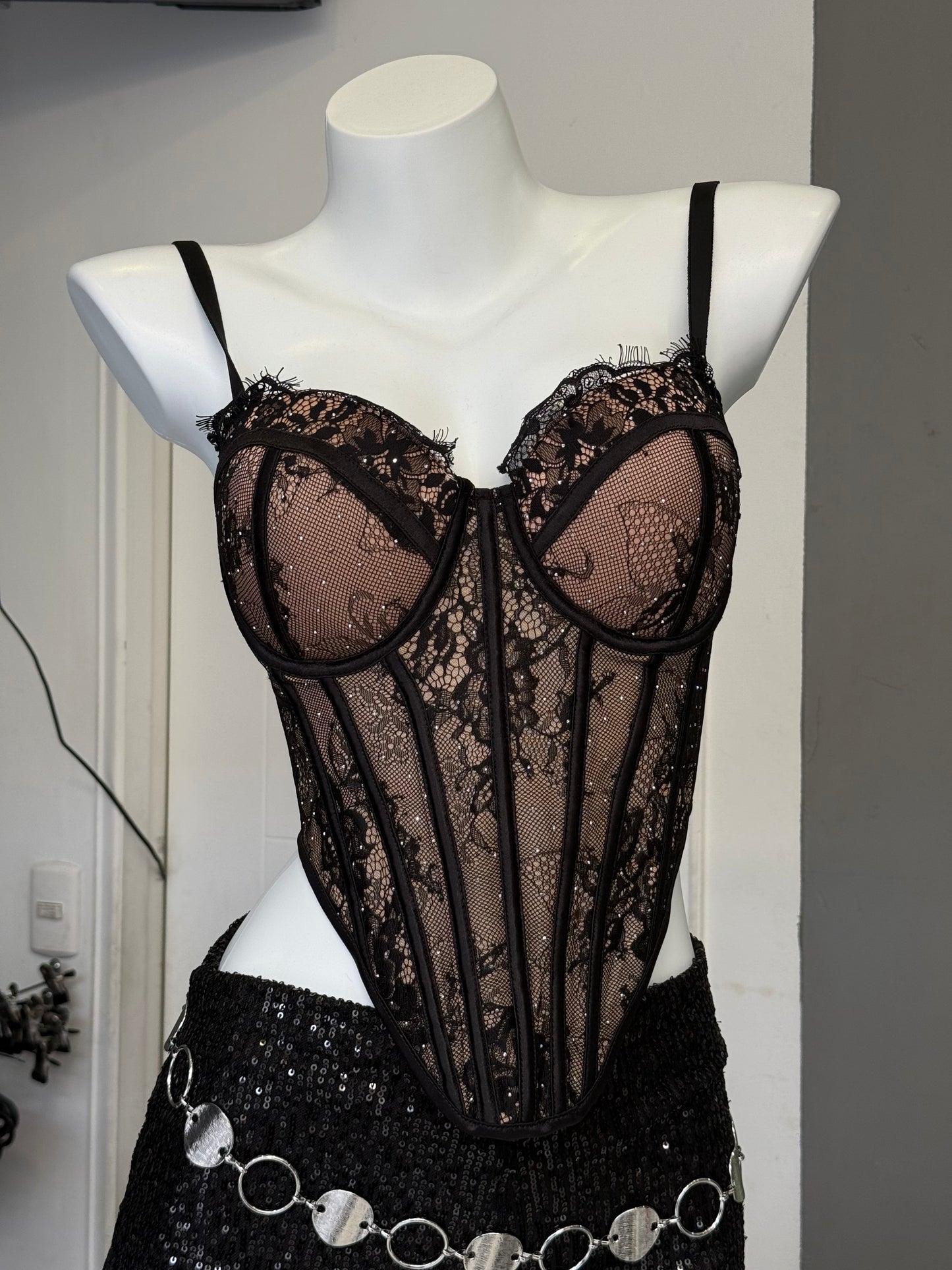 CORSET SHINY BLACK