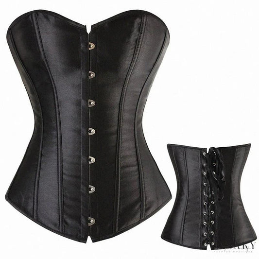 CORSET SATINADO NEGRO