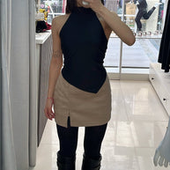 FALDA ATERCIOPELADA BEIGE