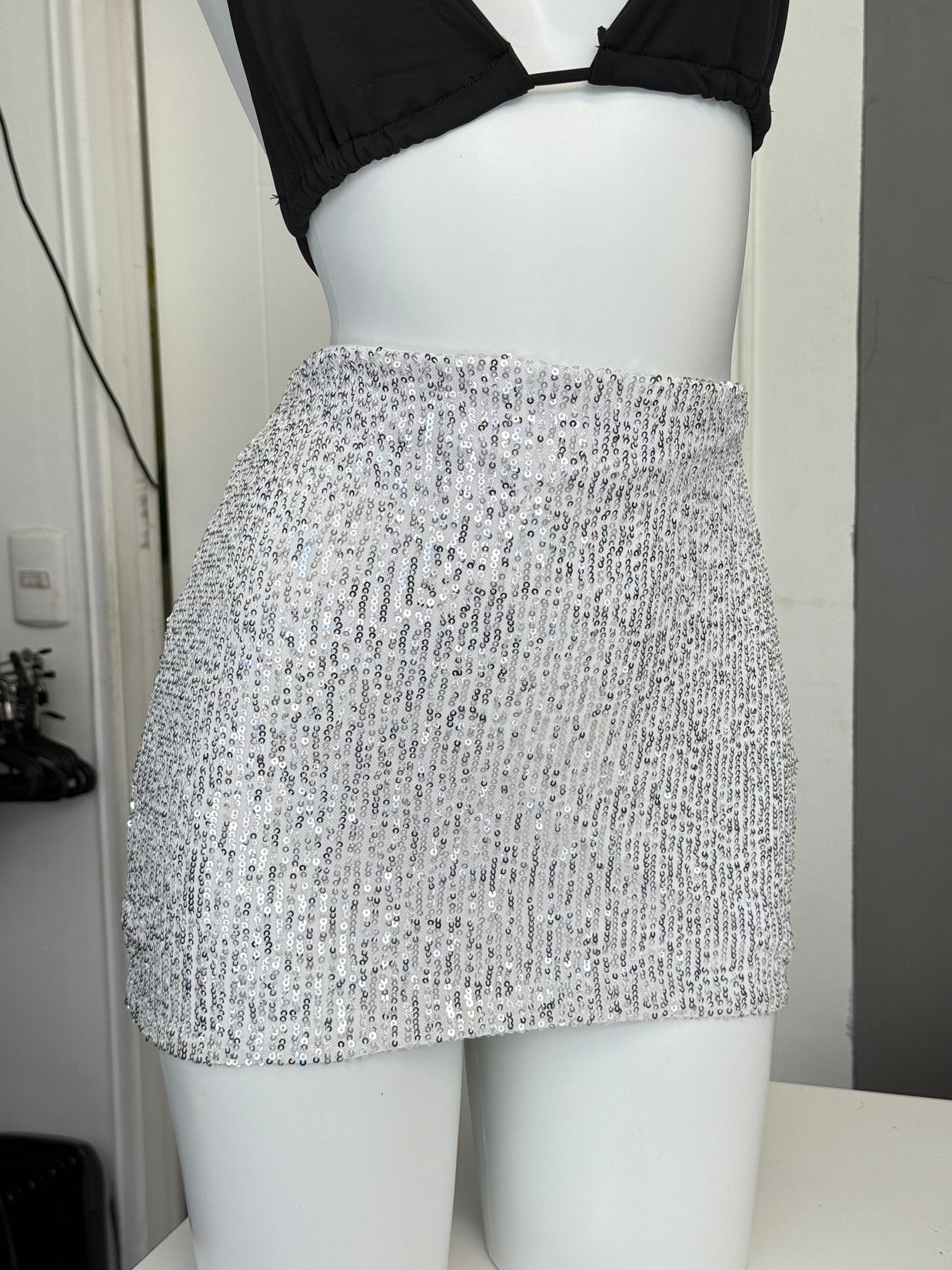 FALDA LENTEJUELAS SILVER