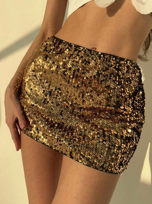 FALDA LENTEJUELAS GOLD