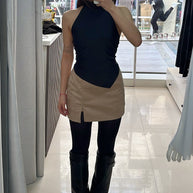 FALDA ATERCIOPELADA BEIGE