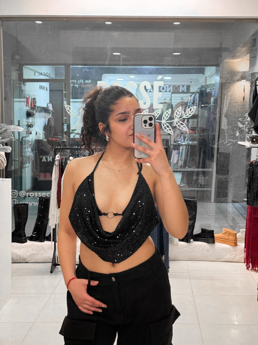 TOP ISADORA GLITTER BLACK