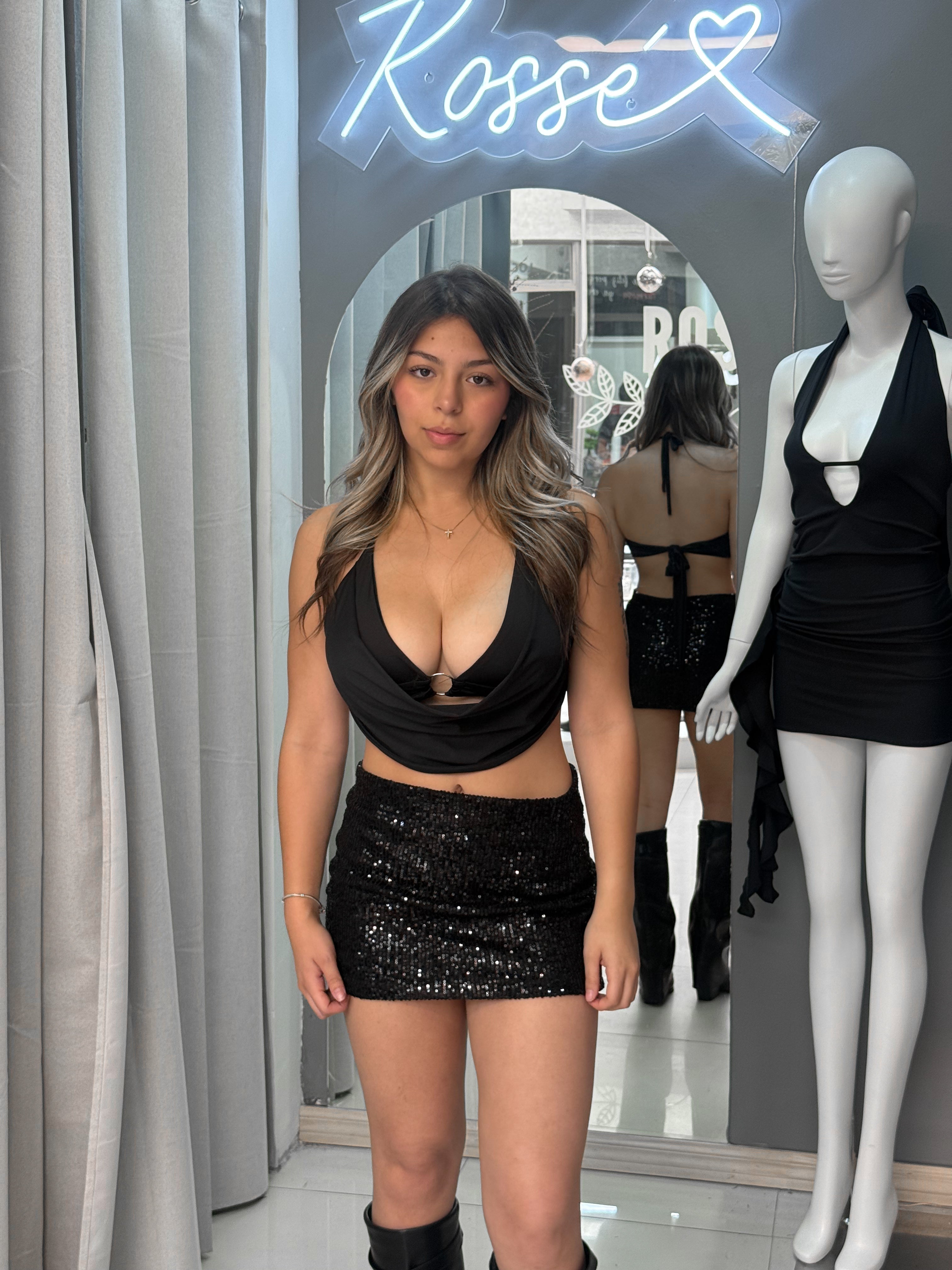 FALDA LENTEJUELAS BLACK