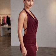 VESTIDO LYCRA BURDEO
