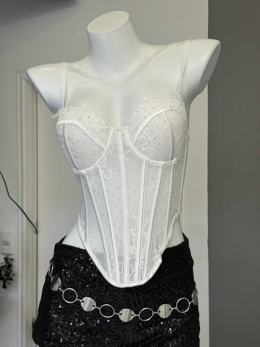 CORSET SHINY WHITE