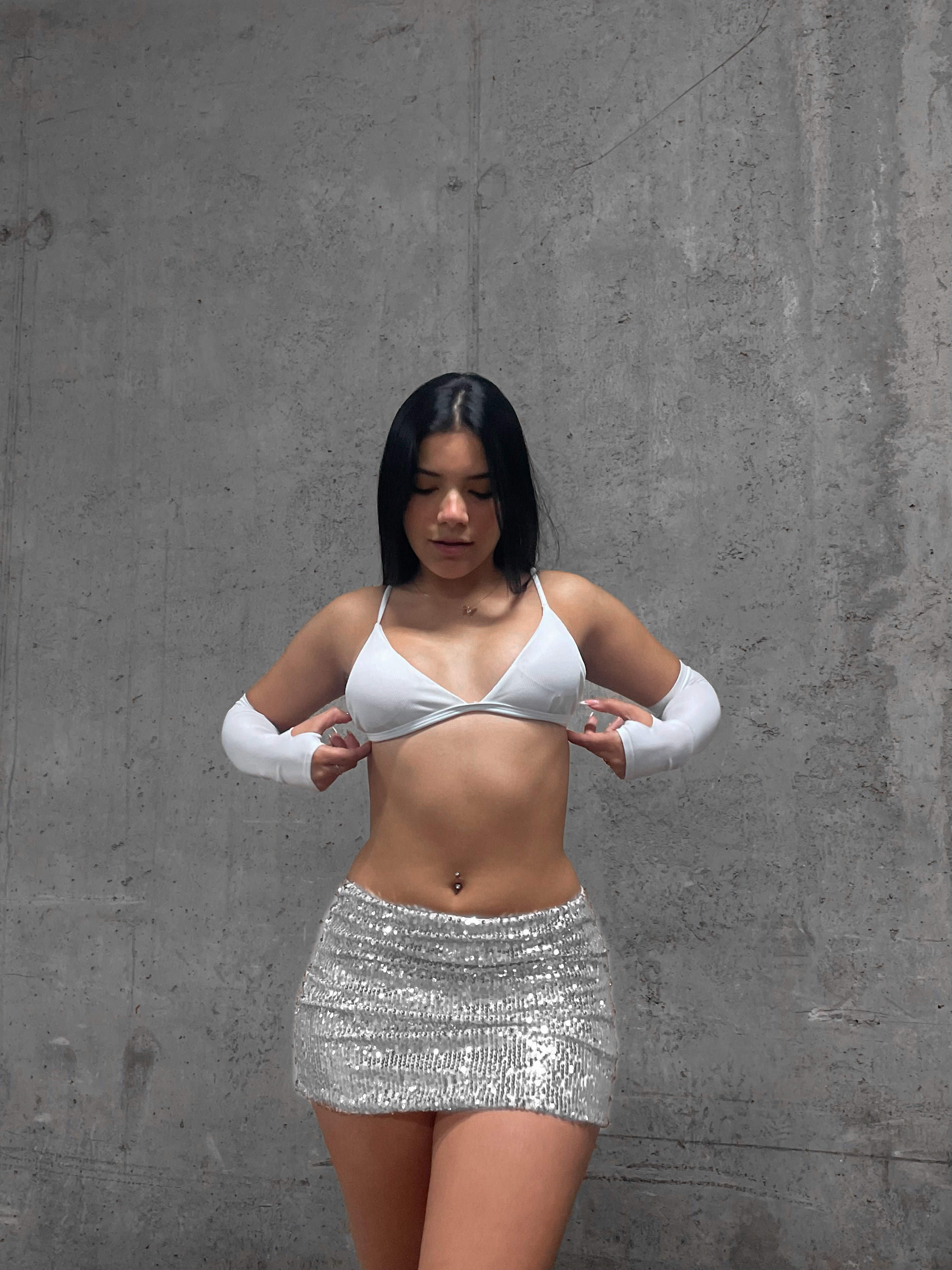 FALDA LENTEJUELAS SILVER