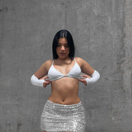 FALDA LENTEJUELAS SILVER