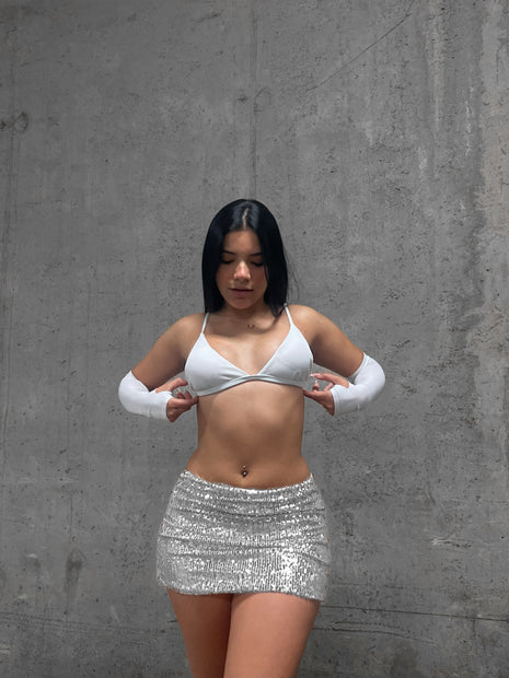 FALDA LENTEJUELAS SILVER