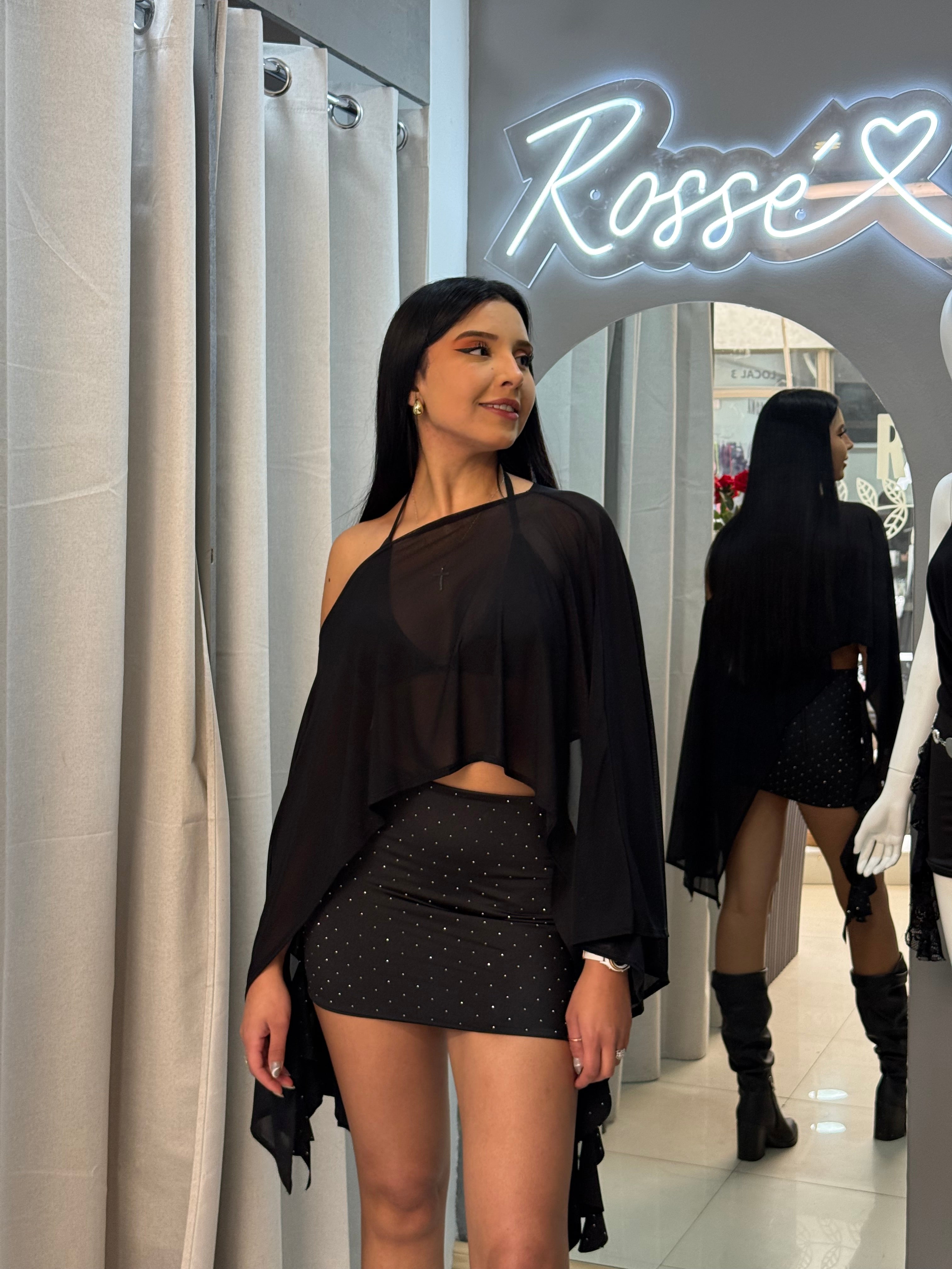 FALDA GLOWY BLACK